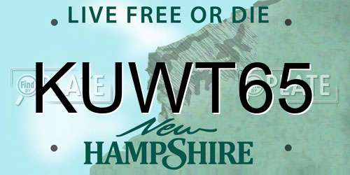 KUWT65 New Hampshire License Plate
