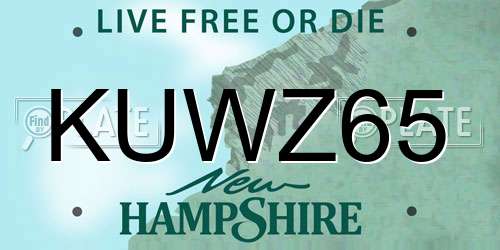 KUWZ65 New Hampshire License Plate