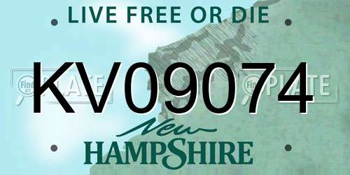 KV09074 New Hampshire License Plate