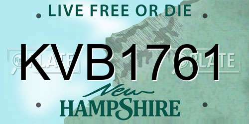 KVB1761 New Hampshire License Plate
