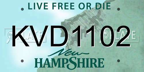 KVD1102 New Hampshire License Plate