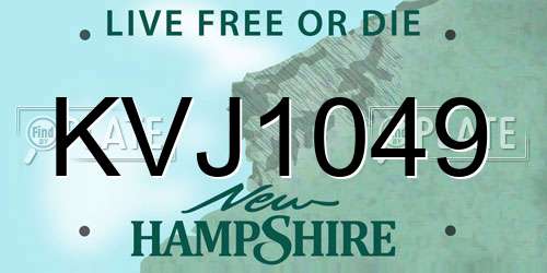 KVJ1049 New Hampshire License Plate