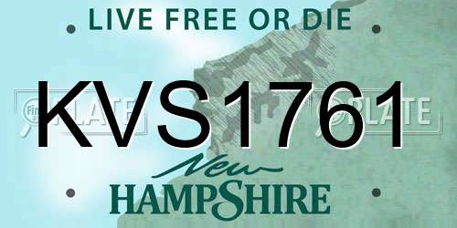 KVS1761 New Hampshire License Plate