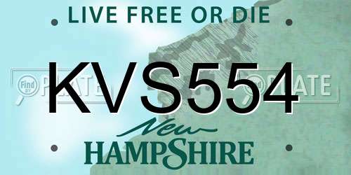 KVS554 New Hampshire License Plate