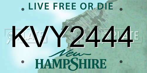 KVY2444 New Hampshire License Plate