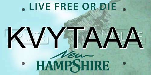 KVYTAAA New Hampshire License Plate