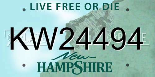KW24494 New Hampshire License Plate
