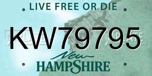 KW79795 New Hampshire License Plate