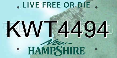 KWT4494 New Hampshire License Plate