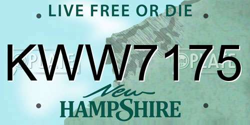 KWW7175 New Hampshire License Plate