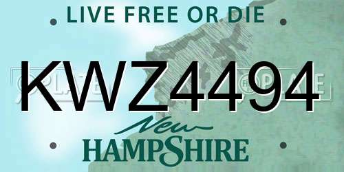 KWZ4494 New Hampshire License Plate