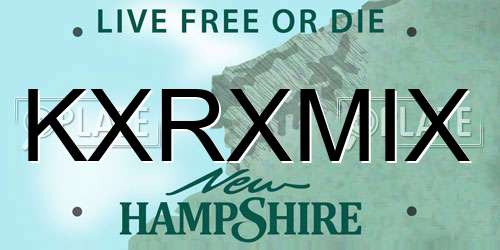 KXRXMIX New Hampshire License Plate
