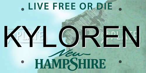 KYLOREN New Hampshire License Plate
