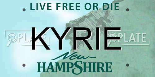 KYRIE New Hampshire License Plate