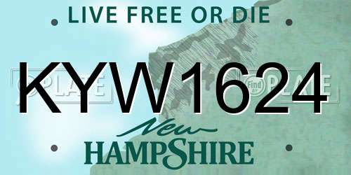 KYW1624 New Hampshire License Plate