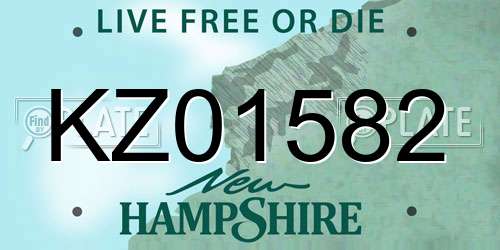 KZ01582 New Hampshire License Plate