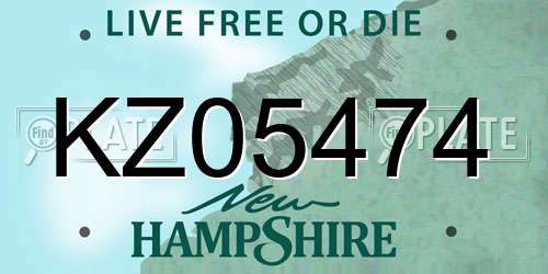 KZ05474 New Hampshire License Plate