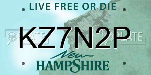 KZ7N2P New Hampshire License Plate