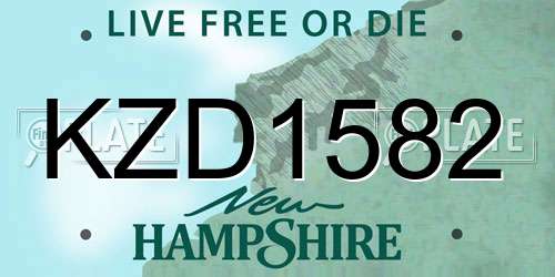 KZD1582 New Hampshire License Plate