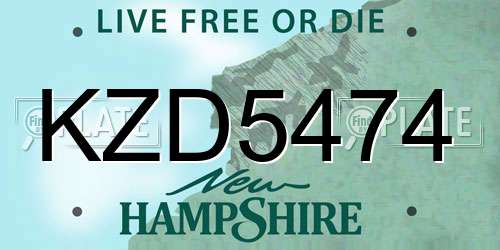 KZD5474 New Hampshire License Plate