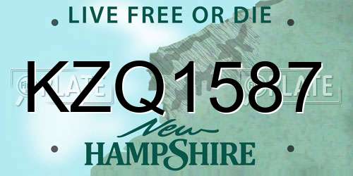 KZQ1587 New Hampshire License Plate