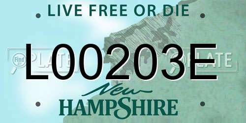 L00203E New Hampshire License Plate
