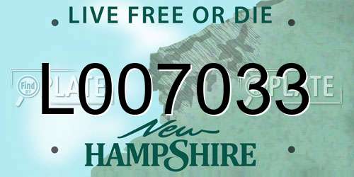 L007033 New Hampshire License Plate
