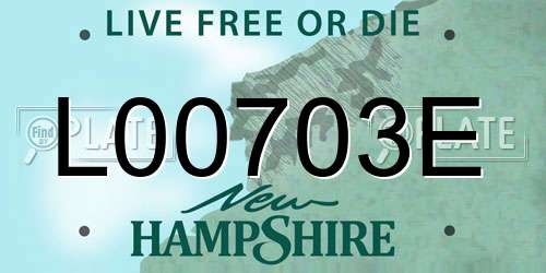 L00703E New Hampshire License Plate