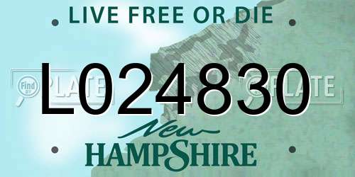 L024830 New Hampshire License Plate