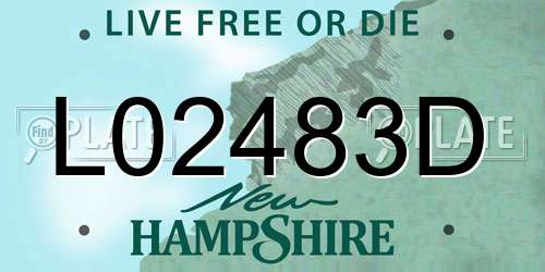 L02483D New Hampshire License Plate