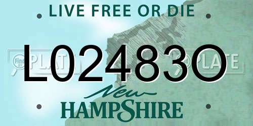 L02483O New Hampshire License Plate