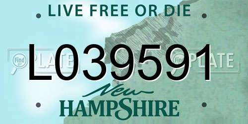 L039591 New Hampshire License Plate