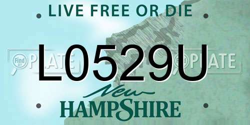 L0529U New Hampshire License Plate