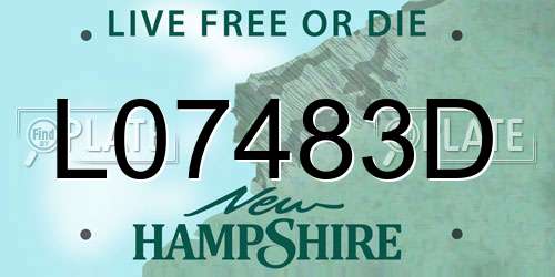 L07483D New Hampshire License Plate