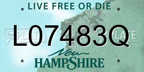 L07483Q New Hampshire License Plate