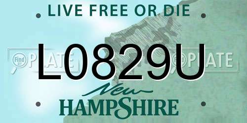 L0829U New Hampshire License Plate