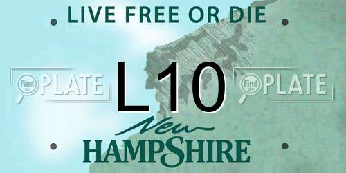 L10 New Hampshire License Plate