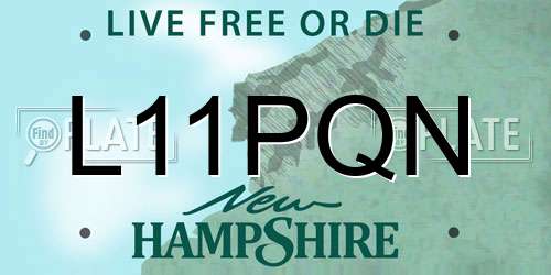 L11PQN New Hampshire License Plate