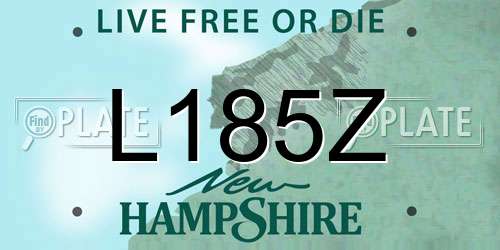 L185Z New Hampshire License Plate