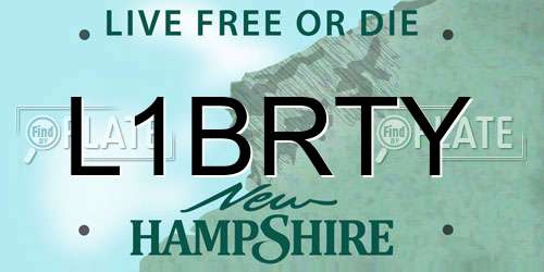 L1BRTY New Hampshire License Plate