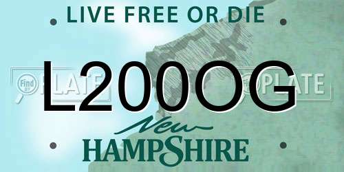L200OG New Hampshire License Plate