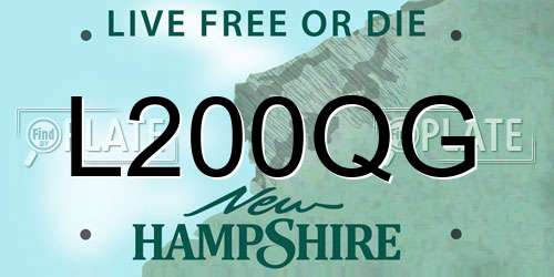 L200QG New Hampshire License Plate