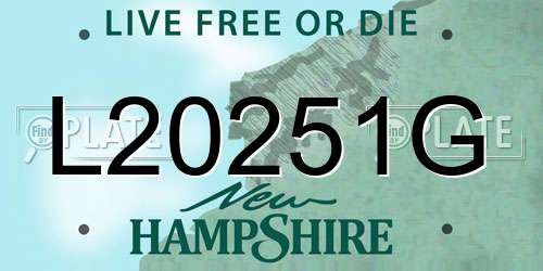 L20251G New Hampshire License Plate