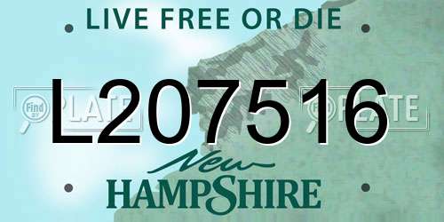 L207516 New Hampshire License Plate