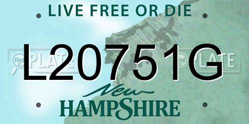 L20751G New Hampshire License Plate
