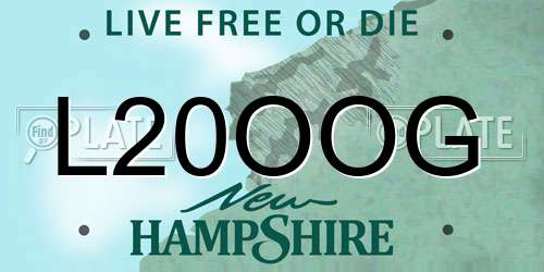 L20OOG New Hampshire License Plate