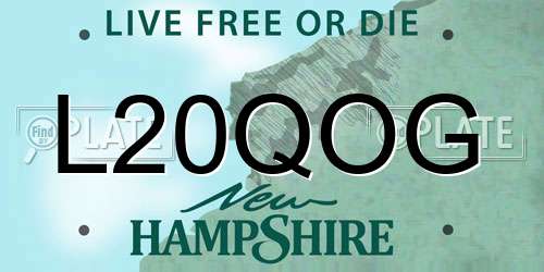 L20QOG New Hampshire License Plate