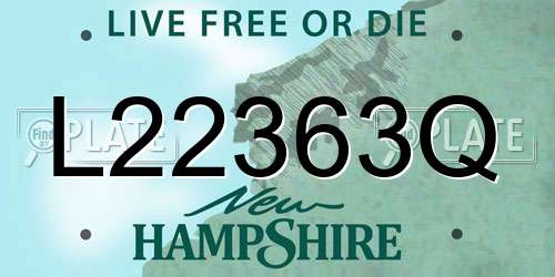 L22363Q New Hampshire License Plate