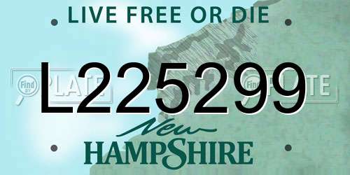 L225299 New Hampshire License Plate