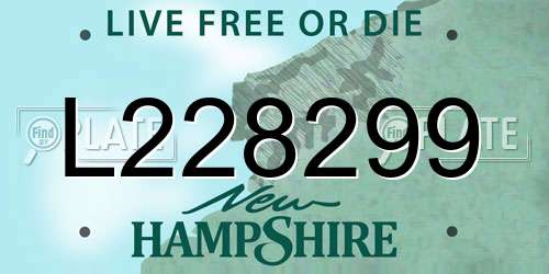 L228299 New Hampshire License Plate